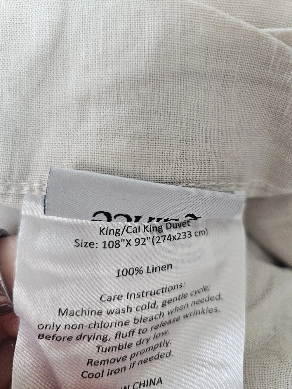QUINCE European Linen Duvet Cover In Sand King / Cal King, New!